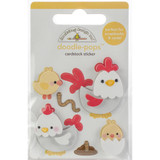 Doodlebug Doodle-Pops Hens & Chicks 3D Stickers