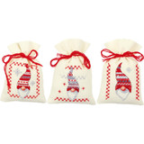 Vervaco Sachet Bags Counted Cross Stitch Kit - Christmas Gnomes