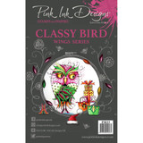 Pink Ink Designs A5 Clear Stamp Set - Classy Bird