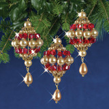 Solid Oak Baroque Drops Beaded Crystal Ornament Kit