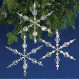 Solid Oak Vintage Snowflakes Beaded Ornament Kit