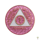 Tri-Plate Glitter Pink AA Medallion