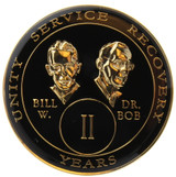 Alcoholics Anonymous (AA) Anniversary Coin – "Founders"  Black Sobriety Medallion