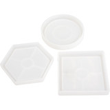 American Crafts Color Pour Resin Molds - Coaster - Circle, Square & Hexagon