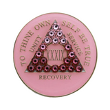 AA Anniversary Coin Medallion | Pink Crystal Transition