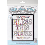 Design Works Zenbroidery Stamped Emrboidery Kit - Bless This House