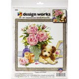 Design Works Counted Cross Stitch Kit - Puppy W/Roses