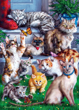 MasterPieces 1000 Pc. Jigsaw Puzzle - Furry Friends Butterfly Chasers