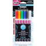 Tulip Opaque Fabric Markers 6/Pkg - Primary