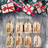 Christmas Laser Etched Gift Tags