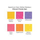Spectrum Noir Glitter Markers 6/Pkg - Vibrant Florals
