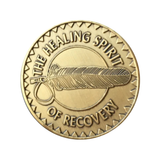 Alcoholics Anonymous AA The Healing Spirit Affirmation Coin - Antique Bronze Sobriety Medallion