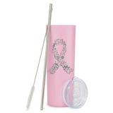 Breast Cancer Awareness Ribbon Laser Etched Double-Wall 20oz Skinny Tumble