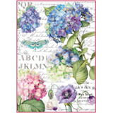 Stamperia Rice Paper Sheet A4 6/Pkg | Hortensia & Dragonfly