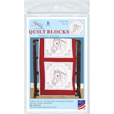 Jack Dempsey Stamped For Embroidery Quilt Blocks 6/Pkg | Horse