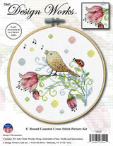 Design Works Counted Cross Stitch Kit 8" Round | Bird