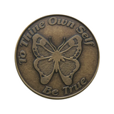 To Thine Own Self Butterfly Bronze Coin