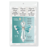 Solid Oak Crystal Birthstone Angel Ornament Kit | December/Blue Topaz