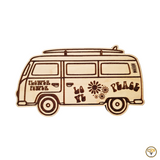 Flower Power Hippie Van Laser Engraved Wooden Cutout