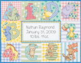 Dimensions/Baby Hugs Counted Cross Stitch Kit - Zoo Alphabet Birth Record