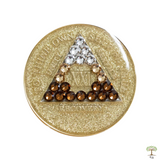 AA Birthday Coin Crystallized Glitter Gold Transition Medallion