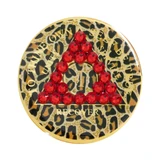 Alcoholics Anonymous Leopard Print Light Siam Crystal  Anniversary Coin