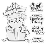 Crafter's Companion Acrylic Clear Stamp | Sending Holiday Cheer Penguin