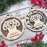 Personalized Laser Engraved Dog Ornament | Brittany