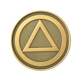 Circle Triangle AA Symbol Antique Bronze Coin