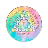 AA Psychedelic Change Crystal Patchwork Coin Medallion