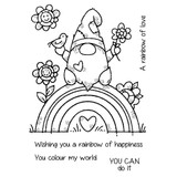 Woodware Clear Stamps | Rainbow Gnome