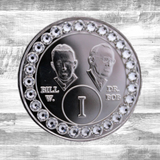 AA Founders Bill & Bob Anniversary Coin Medallion | Silver Plated Crystal