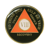 Alcoholics Anonymous Black & Orange Sobriety Anniversary Coin