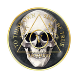 AA Skull Sobriety Anniversary Coin
