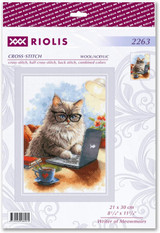 RIOLIS Writer Of Meowmoirs Counted Cross Stitch Kit