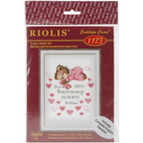 RIOLIS Teddy Bear Girl Birth Announcement Counted Cross Stitch Kit