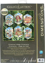 Dimensions Gold Collection Counted Cross Stitch Kit | Christmas Village Ornaments