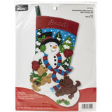 Bucilla Felt Applique Stocking Kit | Snowman & Puppies