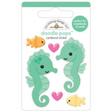 Doodlebug Doodle-Pops 3D Sticker | Sam & Sally Seahorse, Summer Fun