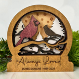 Personalized Cardinal Memorial Christmas Snow Globe Decoration