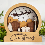 Personalized Santa's Sleigh Christmas Snow Globe Decoration