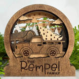 Personalized Vintage Truck Christmas Snow Globe Decoration