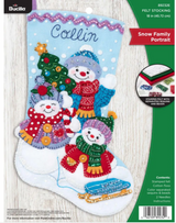 Bucilla Snow Family Portrait Felt Applique Stocking Kit
