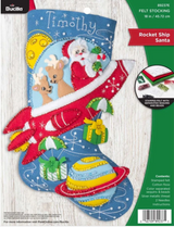 Bucilla Rocket Ship Santa Felt Applique Stocking Kit