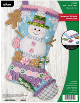 Bucilla Snowman's Candy Confections Felt Applique Stocking Kit