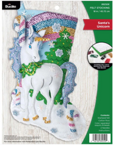 Bucilla Felt Applique Stocking Kit | Santa's Unicorn