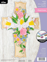 Bucilla Felt Applique Wall Hanging Kit | Floral Cross