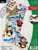 Bucilla Felt Applique Stocking Kit | Winter Land Penguins | Colorful Impressions