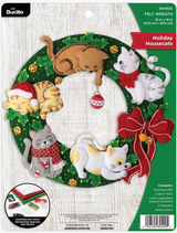 Bucilla Felt Applique Wall Wreath Kit | Holiday Housecats