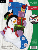 Bucilla Holiday Gift Tower Felt Applique Stocking Kit